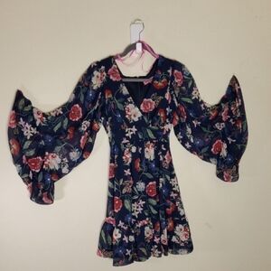 Betsey Johnson Navy Floral Dress Size 2